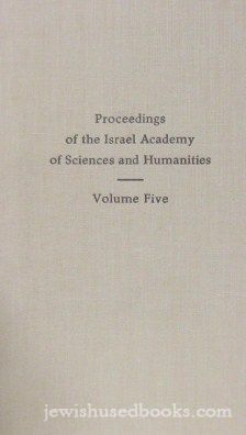 Proceedings Of The Israel Academy Of Science And Humanities -Volume 5
