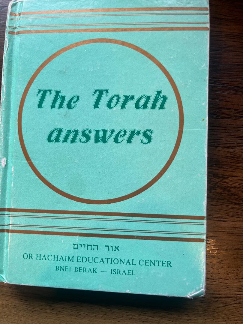 The Torah Answers: study of Torah Subjects Related to the Weekly Parsha