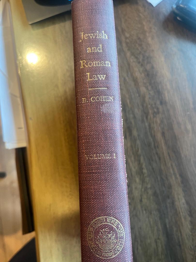 Jewish and Roman Law: A Comparative Study Volume 1