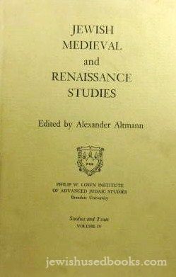Jewish Medieval And Renaissance Studies - Studies And Text Vol. IV