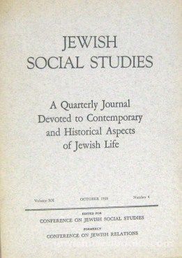 Jewish Social Studies - Vol XX No. 4 October 1958